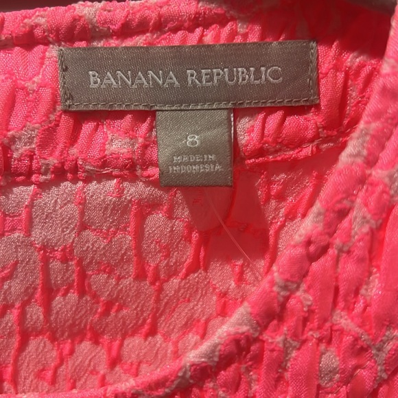 Banana Republic Neon Pink Textured Patterned Stretch Women's 8 Tank - Picture 2 of 3